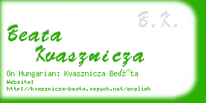 beata kvasznicza business card